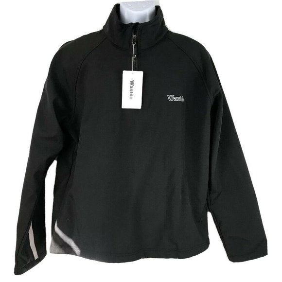 NWT Wantdo Men's Waterproof Mountain Sweatshirt Windproof Black, 1/4 Zip Large L - Picture 3 of 8